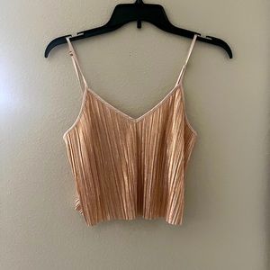 Champagne color spaghetti strap loose flow top